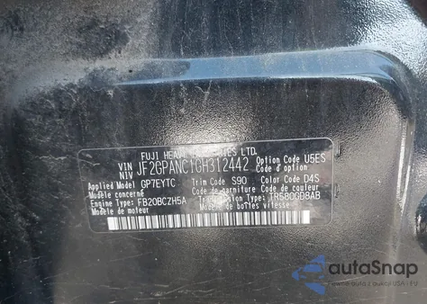 2016 Subaru Crosstrek 2.0I Limited from USA, damaged, VIN JF2GPANC1GH312442